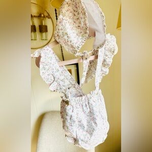 Floral Kids One Piece with Bonnet